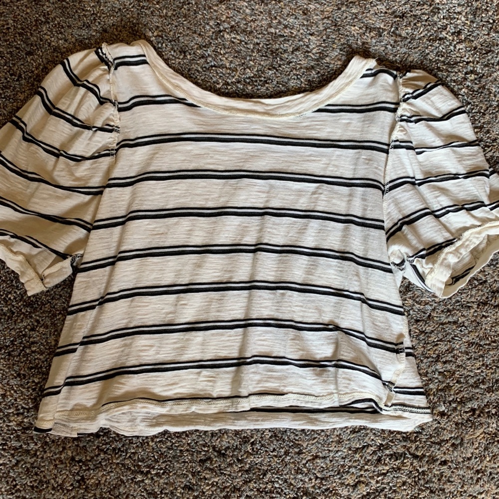 Free People black and white striped cropped top